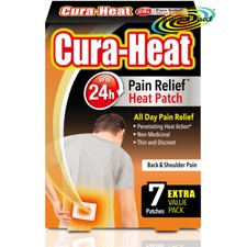 Cura Heat Pads Back & Shoulder 7 Heat Patches 24H Warm Pain Relief