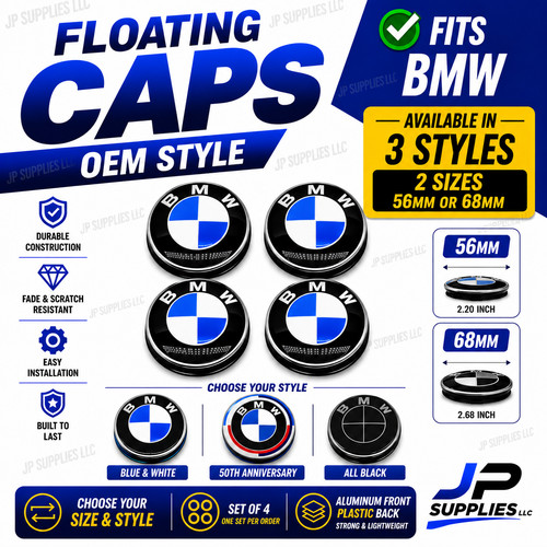 56mm 68mm floating center - 56mm, caps