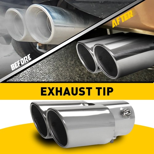 Car dual exhaust pipe tip - exhaust, tail