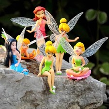 6 PCS Disney Tinker Bell Fairies Princess PVC Figure Model Doll Play Cake Topper