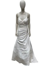 DZAGE Wedding Dress Satin Strappy Ivory UK Size 12 1 NYU001 CP