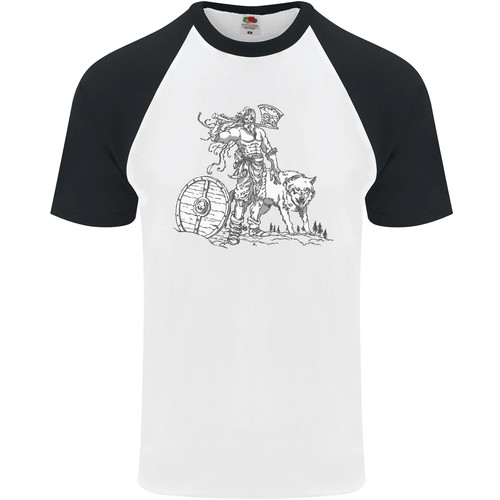 Viking with wolf and shield - a,