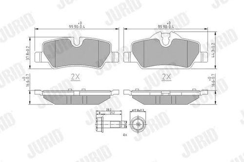 Brake pads 573763j jurid - pads, for