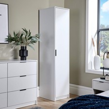 Wardrobe 1 Door Space Saving White Bedroom Home Furniture Clothing Storage