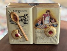Silver Crane Company Jam Biscuits Vintage Tin CookBook Shaped Large Tin 1995