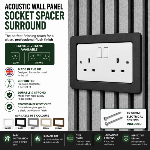 Acoustic wall panel socket - wall,
