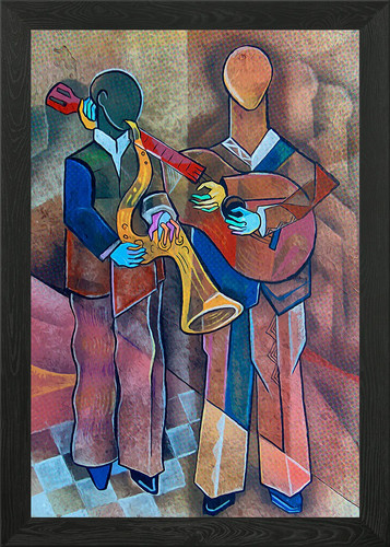 Two jazz musicians - framed, wall