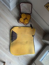 Le Mieux mustard full size dressage numnah saddle pad and bandages