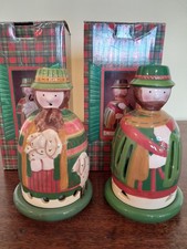Two Ceramic Tealight/Candle Holders by Villeroy & Boch Tartan Christmas Story