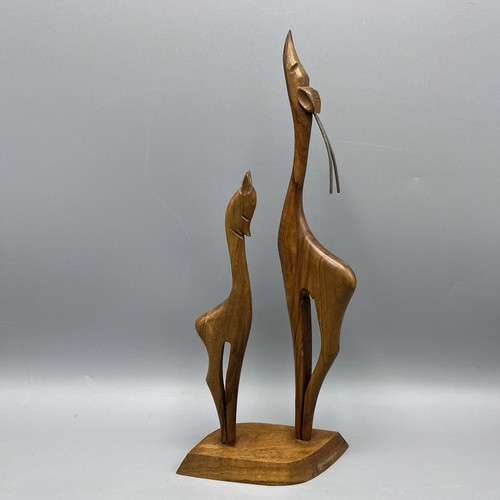 Teak carving antelope deer - teak,