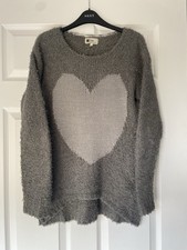 Women’s Next Grey Jumper With Heart Design Size 10
