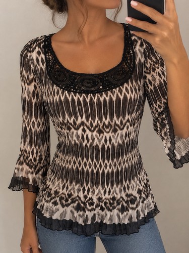 Black cream boho crinkle - &,