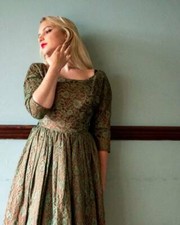 Fifties prom dress green lace
