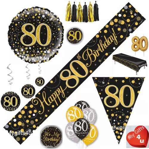 Black 80th happy birthday - 80th, &