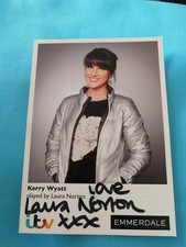 Signed EMMERDALE CAST CARD Actress LAURA NORTON plays Kerry Wyatt AUTOGRAPH