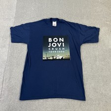 John Bon Jovi Crush Tour 2000 T Shirt Medium Blue Screen Stars Vintage Band Tour