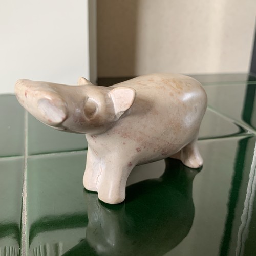 Hippopotamus vintage soapstone - hippopotamus,