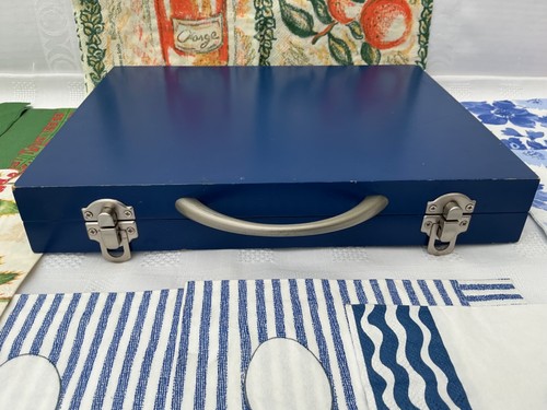 Blue wooden hinged box for - blue,