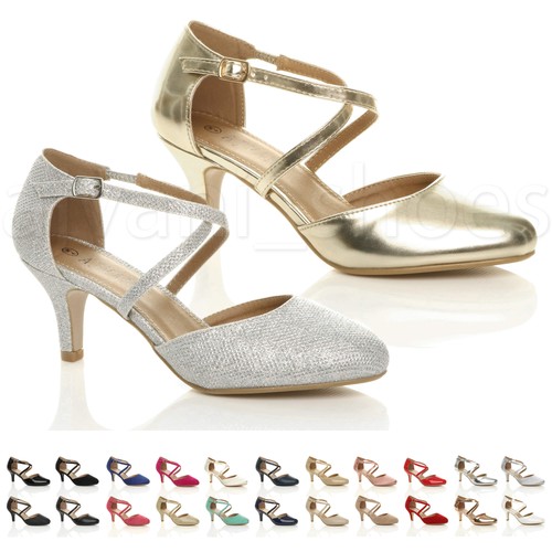 Womens ladies mid high heel - ladies,