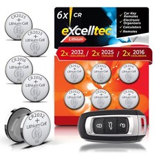 6PK Car Key Fob Battery CR2032 CR2025 CR2016 Batteries For Mercedes Audi Remote