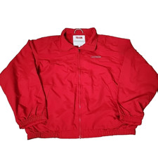 Slam Mens Windbreaker XL Red Nylon Zip Pockets Sailing Yacht Nautical Beach
