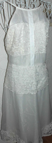 Ivory organza blend fit flare - organza,