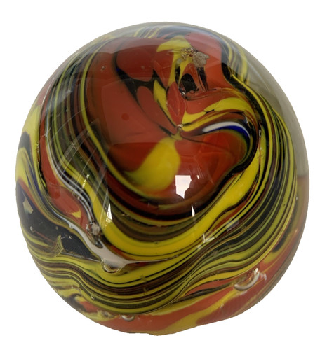 Art glass paperweight red - glass, paperweight,