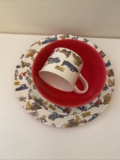 Emma Bridgewater Vehicles Melamine Plate X2, Cup & Bowl Set Kids Dinner Set