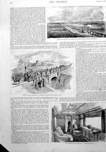 Old print early railway - old,