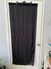 Black Single Plain Voile Mesh Sheer Curtain Panel, Rod Pocket, Size 71x27