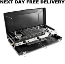 Kampa Fornello Double Gas Hob & Grill Gas Cooker Camping Stove Burner