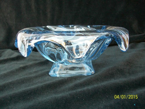 Vase bagley glass blue - glass.,