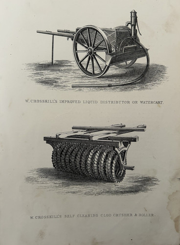 Antique print farming c1880s - antique,