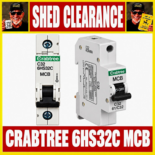 Crabtree 6hs32c mcb 32a pole - 6hs32c,