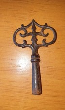 Antique Vintage Ornate Steel Clock Key.