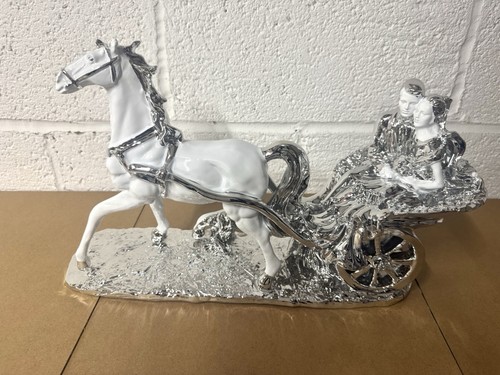 White silver porcelain horse - white,