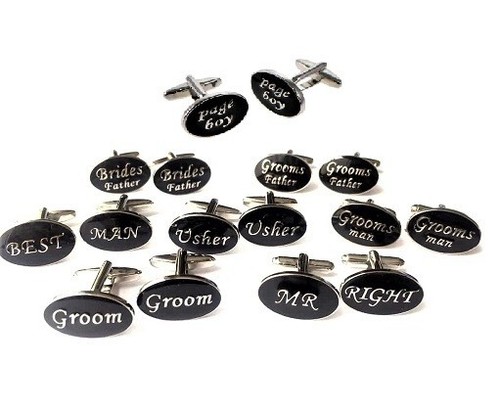 Wedding cufflinks groom black - wedding,