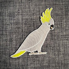 Australian Sulphur-crested Cockatoo Bird 100% Embroidered Patch Badge Iron-On