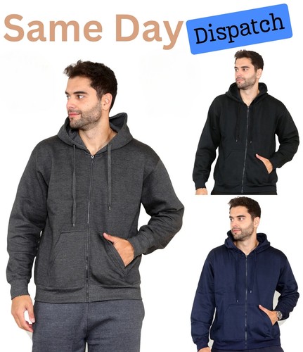 Mens plain fleece zip - fleece, up