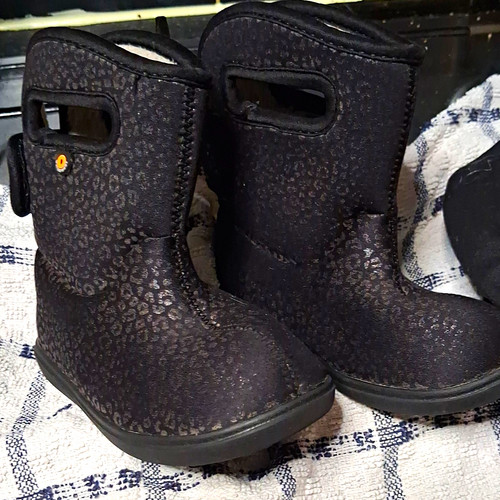 Bogs rainboot kids black faux - bogs,