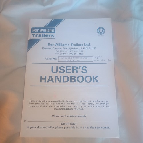Ifor williams trailer user - ifor, user's