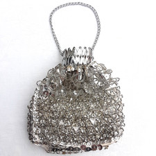 Vintage Ladies Silver Sequin