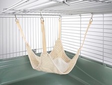 Ferret Chinchilla Hammock Bed Toy House Luxury Cream with Plain Fleece Centre