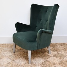 William Yeoward - Mid Century Style Side Sofa Limed Oak Garstang Velvet Armchair