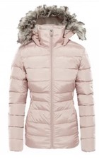 THE NORTH FACE LADIES GOTHAM II JACKET SIZE M  pink coat fur hood 