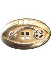 Charles Rennie Mackintosh Style Sterling Silver 925 Oval Design Brooch Pin 3cm
