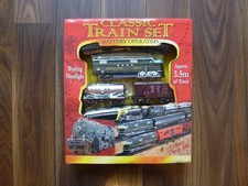 Classic Train Set Toy with Tracks Light Engine Battery Operated Kandy Toys Gift