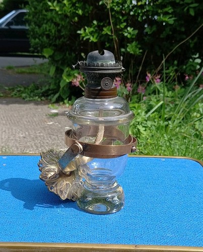 Antique gimbal glass ship - antique,