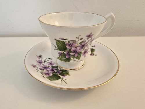 Windsor violet floral teacup