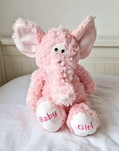 Pink white plush - pink/white, soft